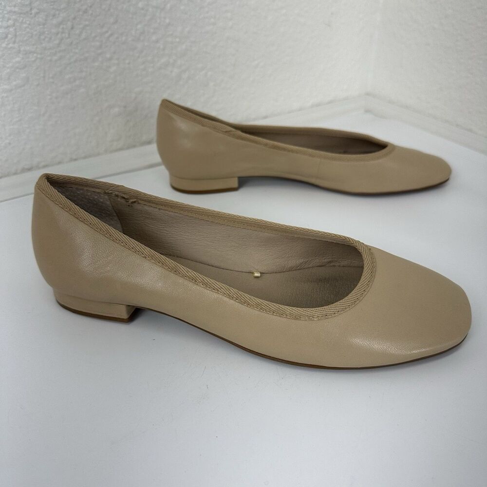 GIANNI BINI Womens Tan Leather Flats Biehler Spanish Sand 9M Staple Neutrals